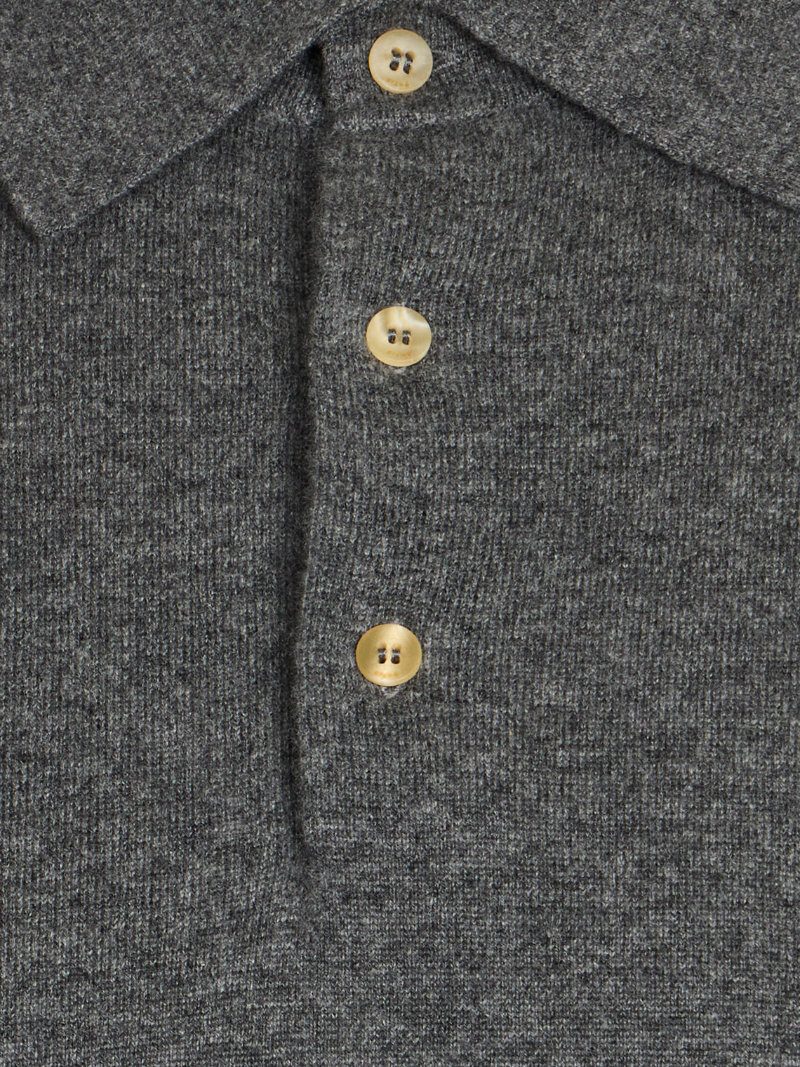 Arch4 - Chapman Baby Goat Cashmere Long-Sleeved Polo Top | Size: M - Gray - ABASK