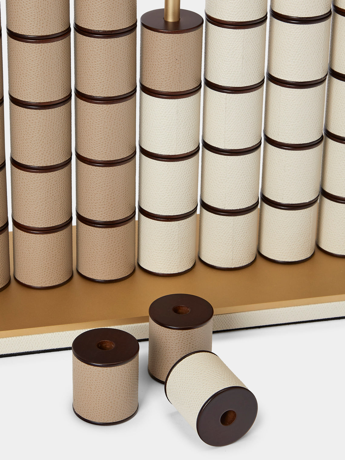 Pinetti - Leather Connect Four Set - Cream - ABASK