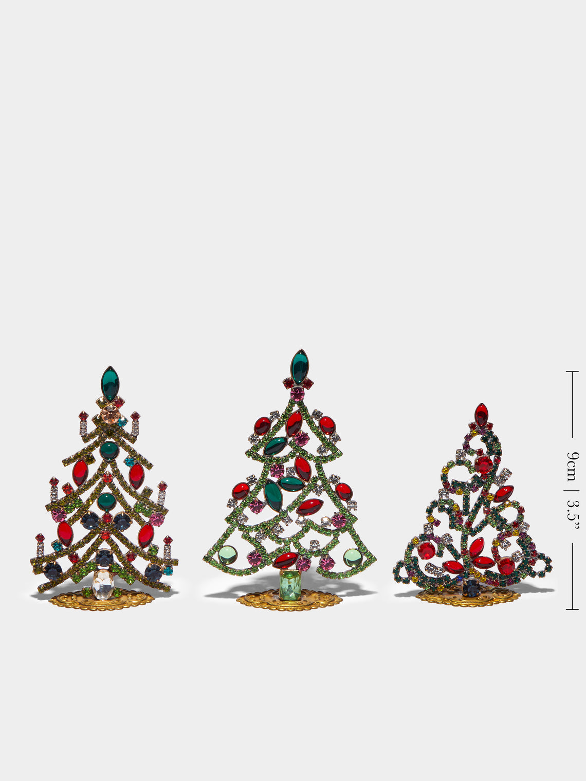 Antique and Vintage - 1930s Czech Jewelled Extra Small Christmas Trees (Set of 3) -  - ABASK
