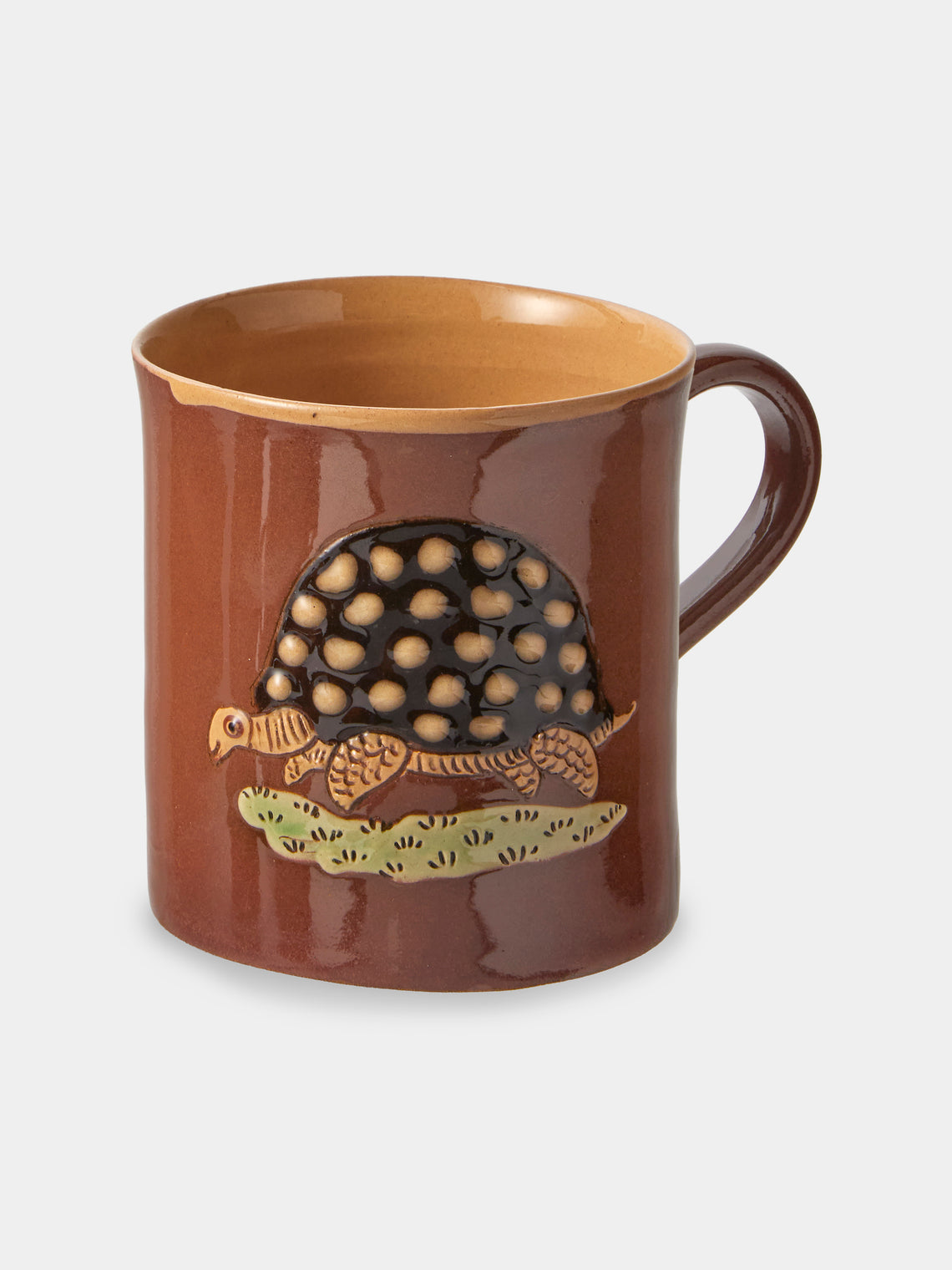 Poterie d’Évires - Animals Hand-Painted Ceramic Mugs (Set of 4) - Light Brown - ABASK