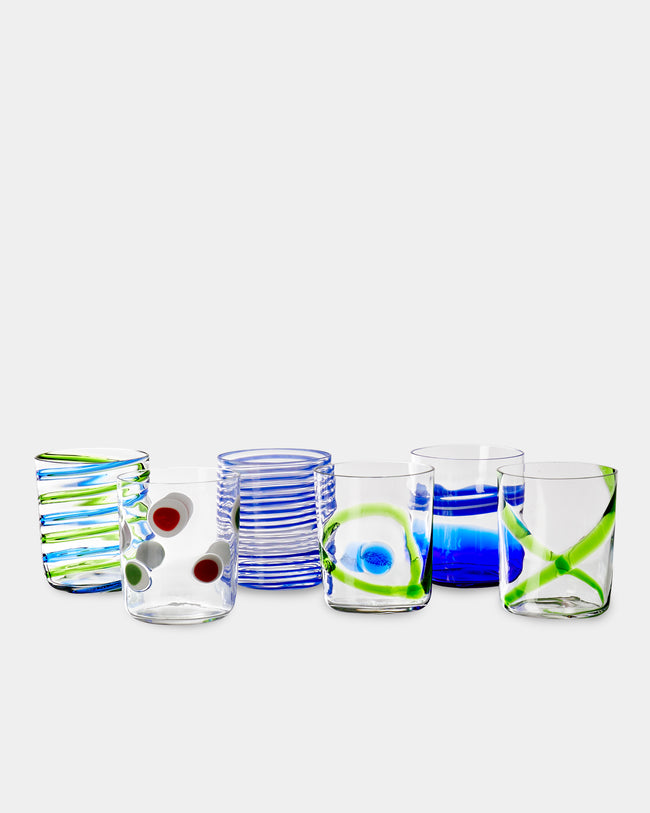 Carlo Moretti - Bora Hand-Blown Murano Glass Tumblers (Set of 6) - Multiple - ABASK - 