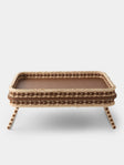 Pigment France - Reims Leather and Rattan Bed Tray (21in/54cm) - Brown - ABASK - 