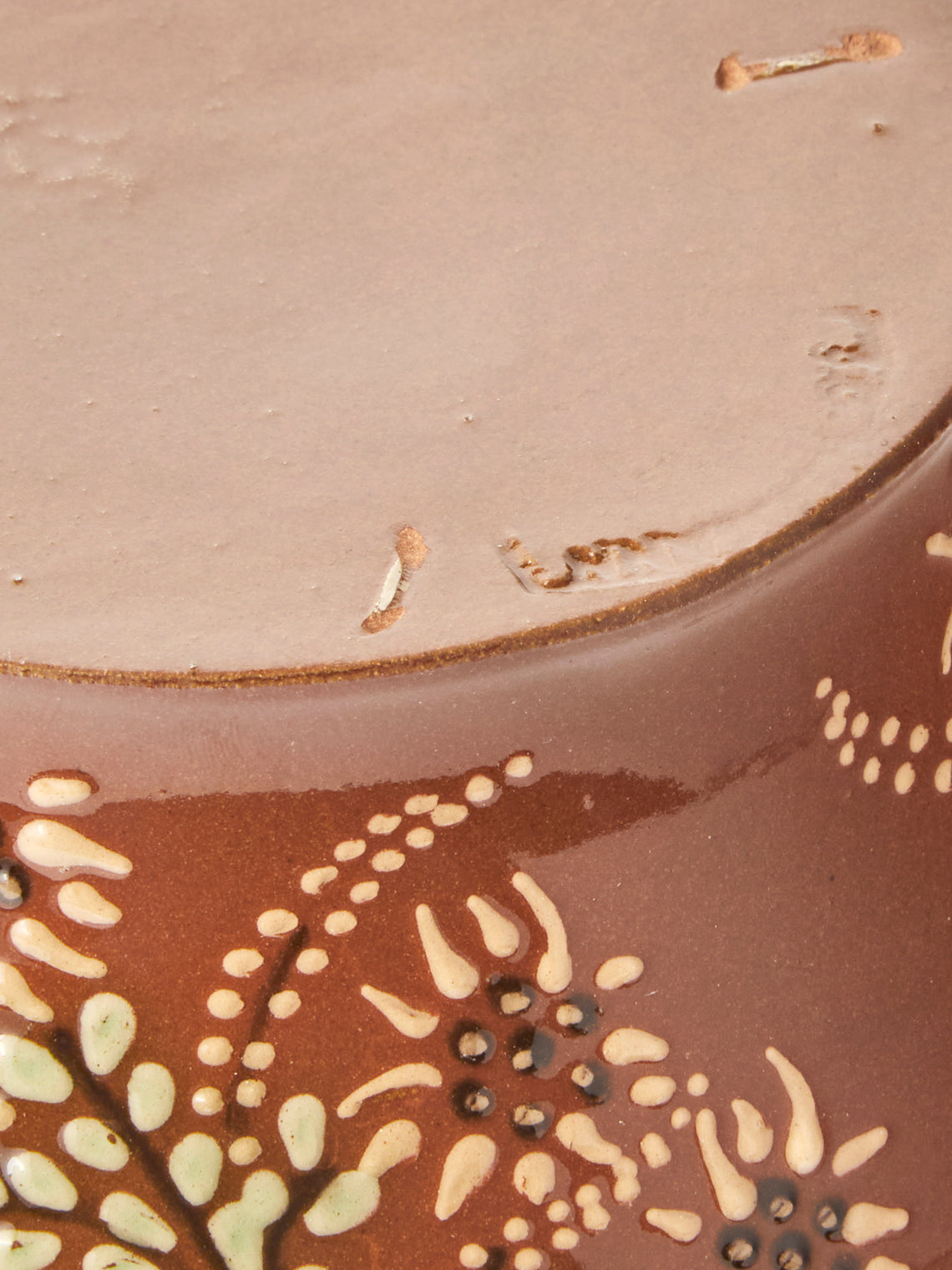 Poterie d’Évires - Flowers Hand-Painted Ceramic Vase (8in/20cm) - Light Brown - ABASK