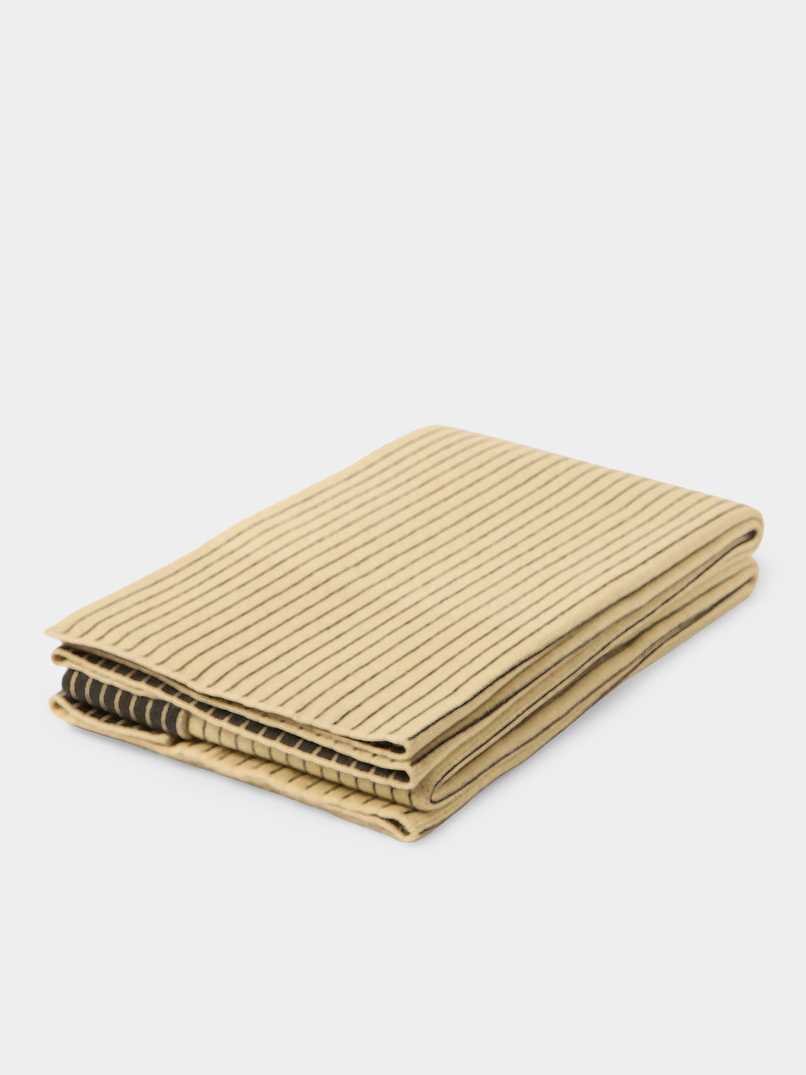 The Stroud - Furrow Cotswold Lion Wool Blanket (85in/2.2m) - Black - ABASK