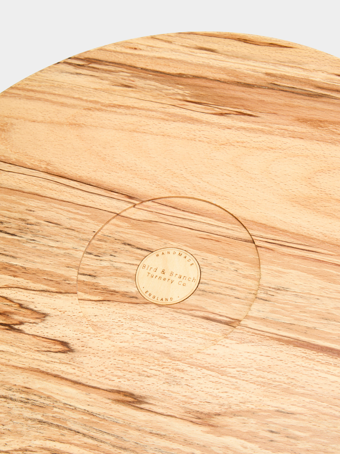Bird & Branch - Hand-Turned Spalted Beech Service Tray (17.5in/44cm) - Natural - ABASK