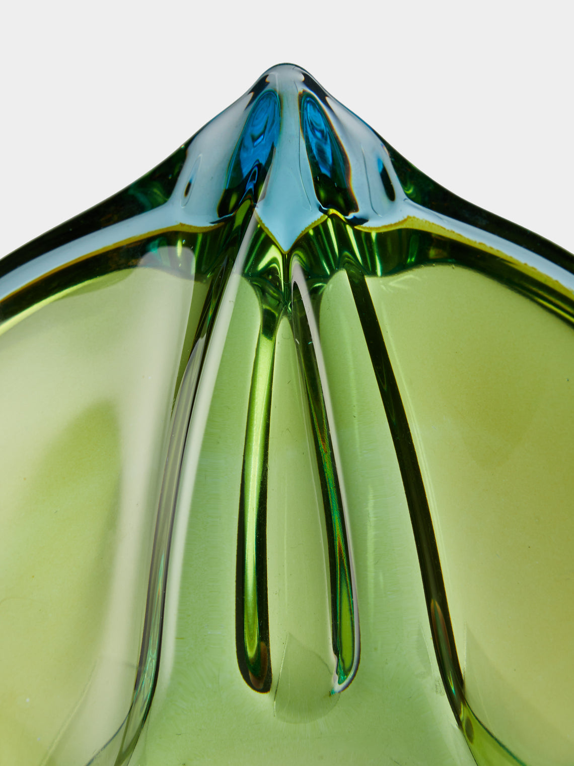 Antique and Vintage - Mid-Century Czech Glass Ashtray - Green - ABASK