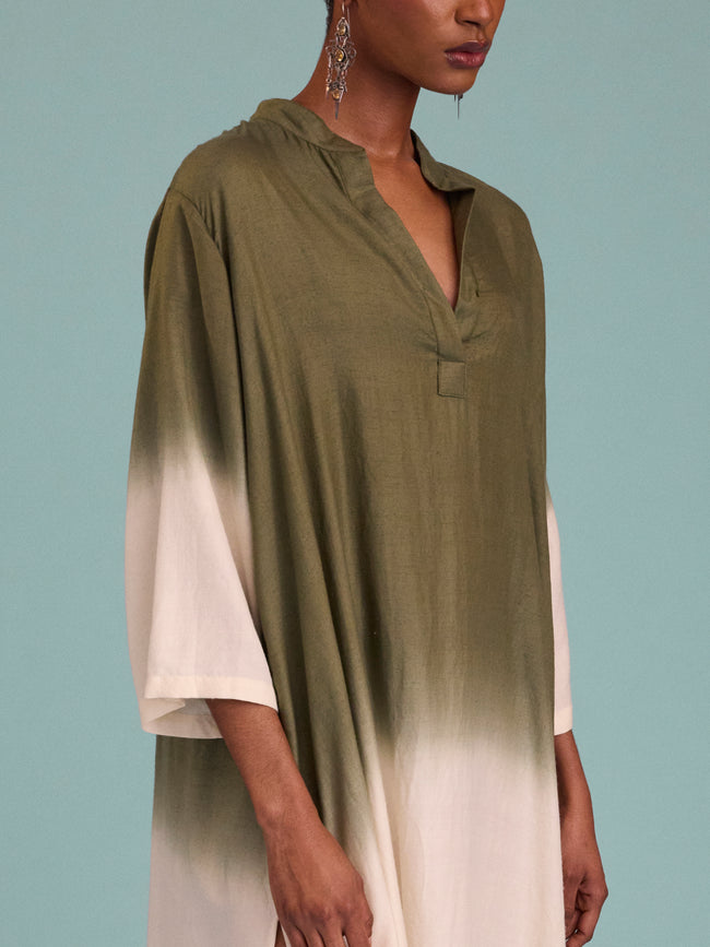 Me & K - Ombré Cashmere Kaftan | Size: S - Ivory - ABASK
