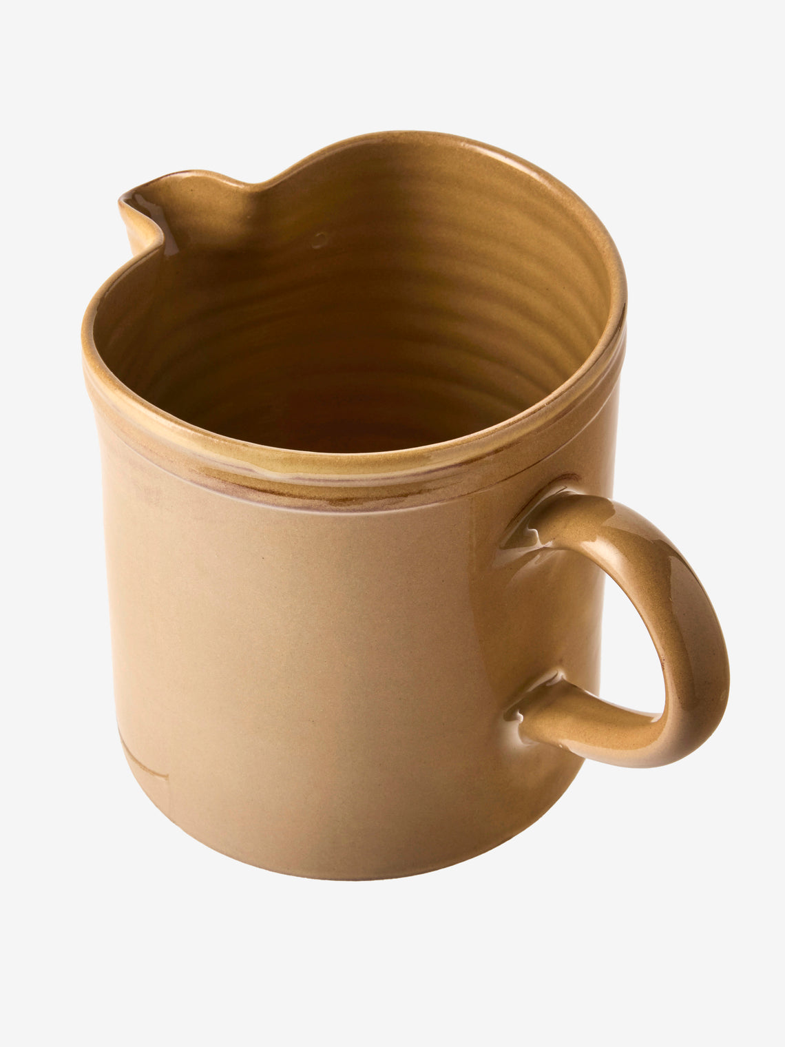 Poterie d’Évires - Flowers Hand-Painted Ceramic Straight-Edge Medium Jug - Cream - ABASK