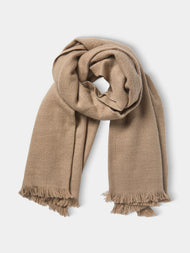 Me & K - Heavy Cashmere Solid Twill Scarf - Natural - ABASK - 
