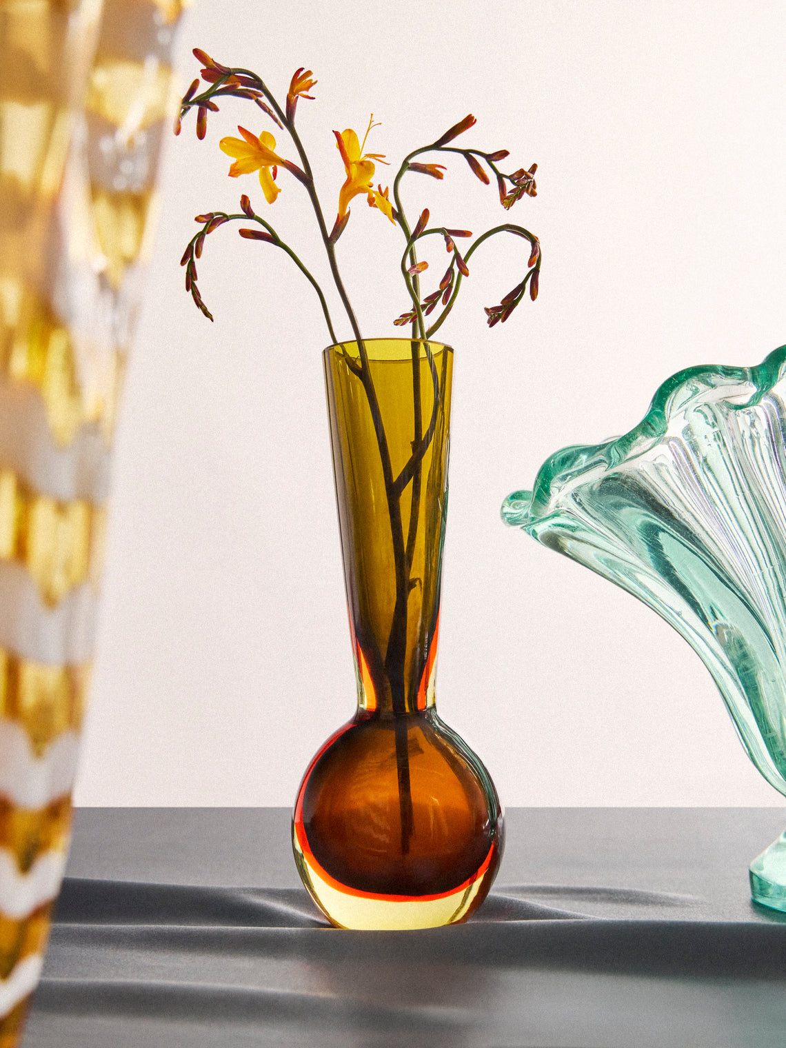 Antique and Vintage - 1960s Flavio Poli for Seguso Vetri d’Arte Murano Glass Vase (8in/20.5cm) - Brown - ABASK