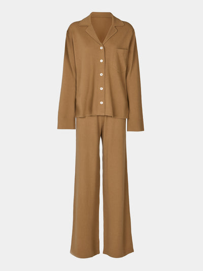 Arch4 - Dorchester Baby Goat Cashmere Pajama Set - Beige - ABASK - 