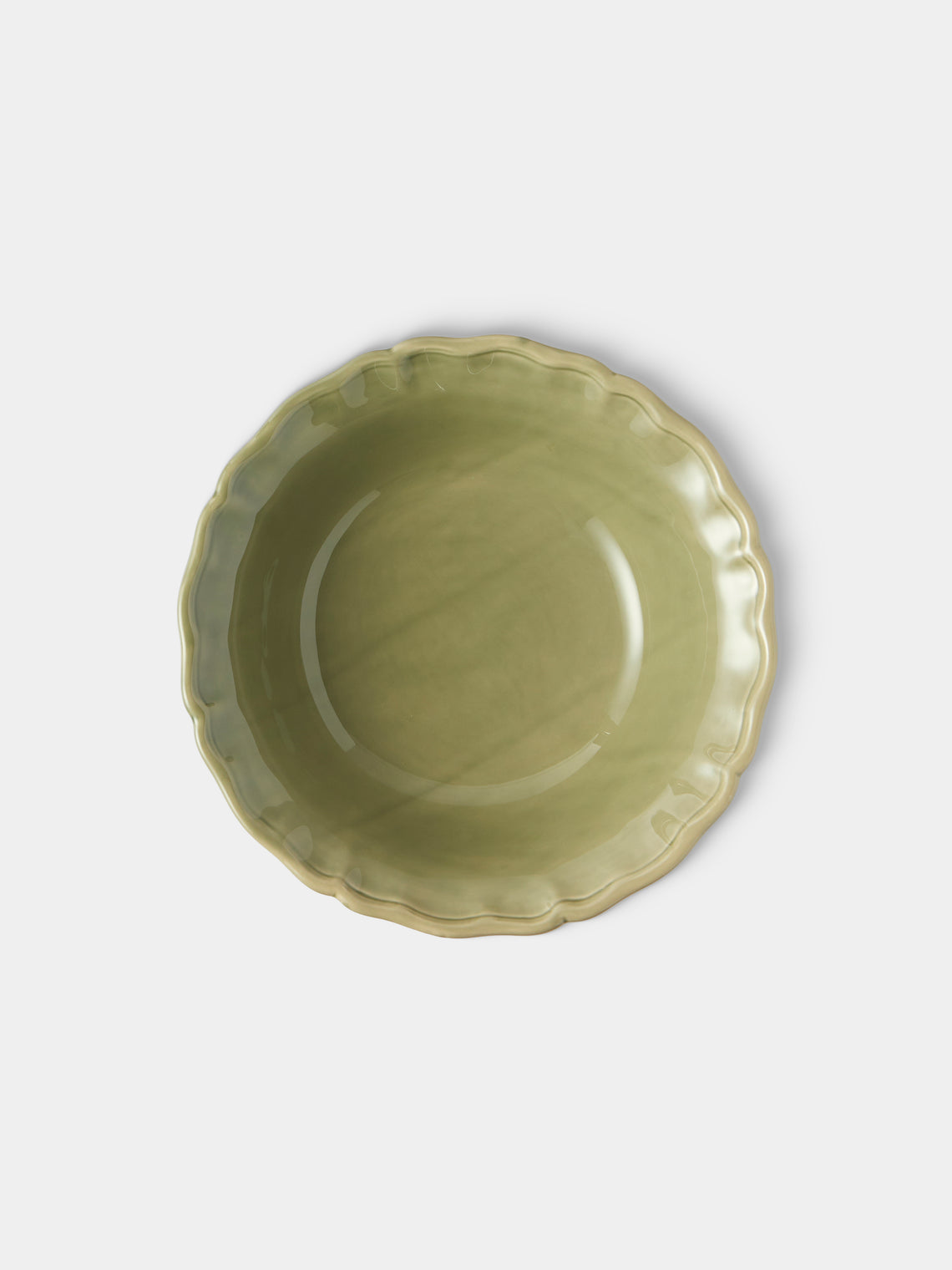 Maison Pichon Uzès - Provence Hand-Glazed Ceramic Salad Bowl - Green - ABASK