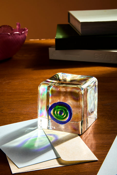 Antique and Vintage - 1980s La Murrina Murano Glass Paperweight - Green - ABASK