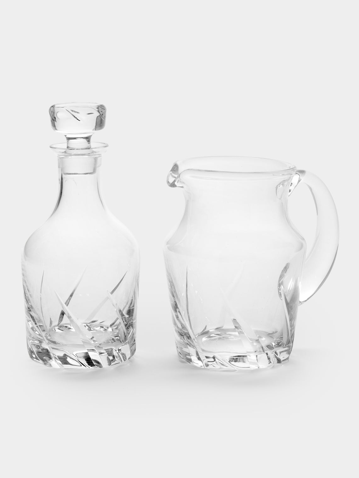 Antique and Vintage - 1980s Daum Crystal Jug and Decanter (Set of 2) - Clear - ABASK - 