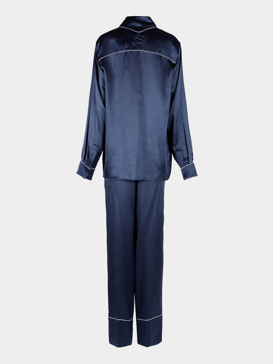 Dorso - Bandana Silk Pajama Set - Navy - ABASK