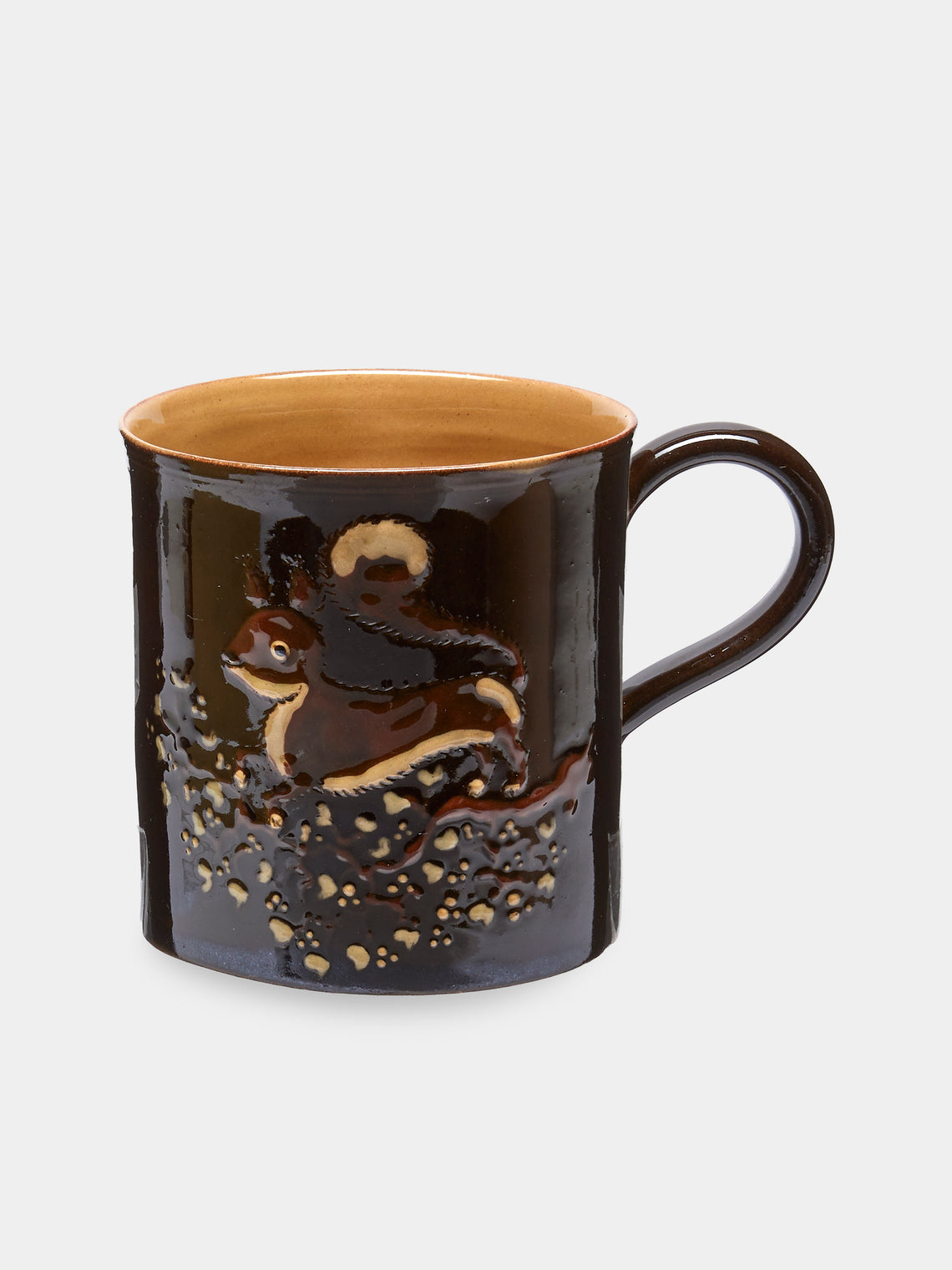 Poterie d’Évires - Animals Hand-Painted Ceramic Mugs (Set of 6) - Dark brown - ABASK