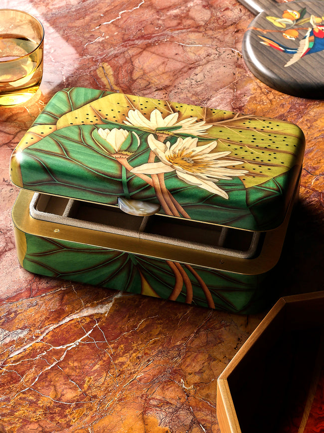 Silvia Furmanovich - Waterlilies Marquetry Wood Box - Green - ABASK
