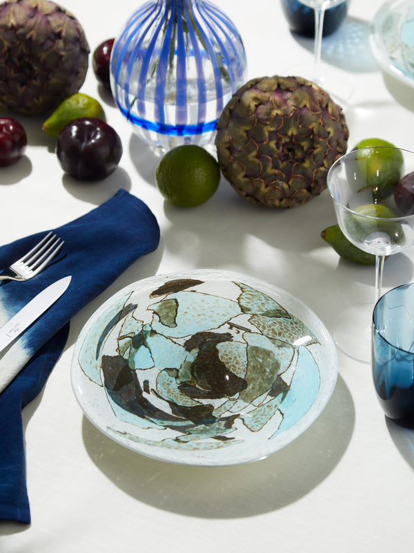 Stories of Italy - Hand-Blown Murano Glass Dessert Plates (Set of 2) -  - ABASK