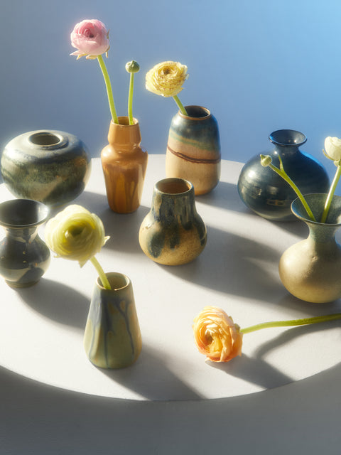 Antique and Vintage - Mid-Century Studio Pottery Ceramic Bud Vases (Set of 8) -  - ABASK