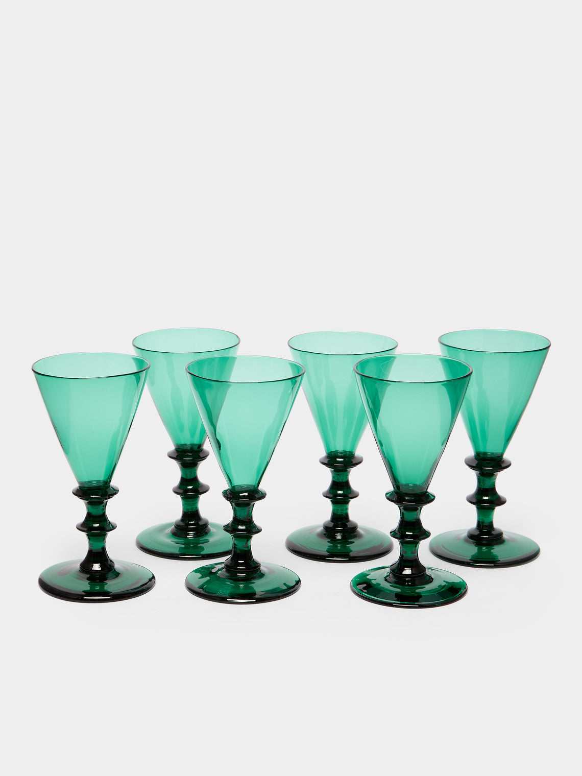 1830s Regency Bristol Wine Glasses (Set of 6)