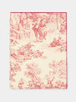 Borgo delle Tovaglie - Toile de Jouy Linen Rectangular Tablecloth - Red - ABASK - 