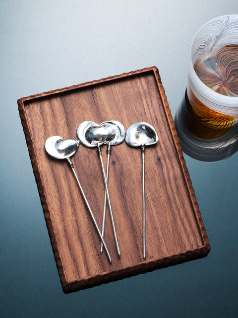 Droulers - Bosco Bordo Selvatico Hand-Carved Walnut Tray (8in/20cm) - Brown - ABASK