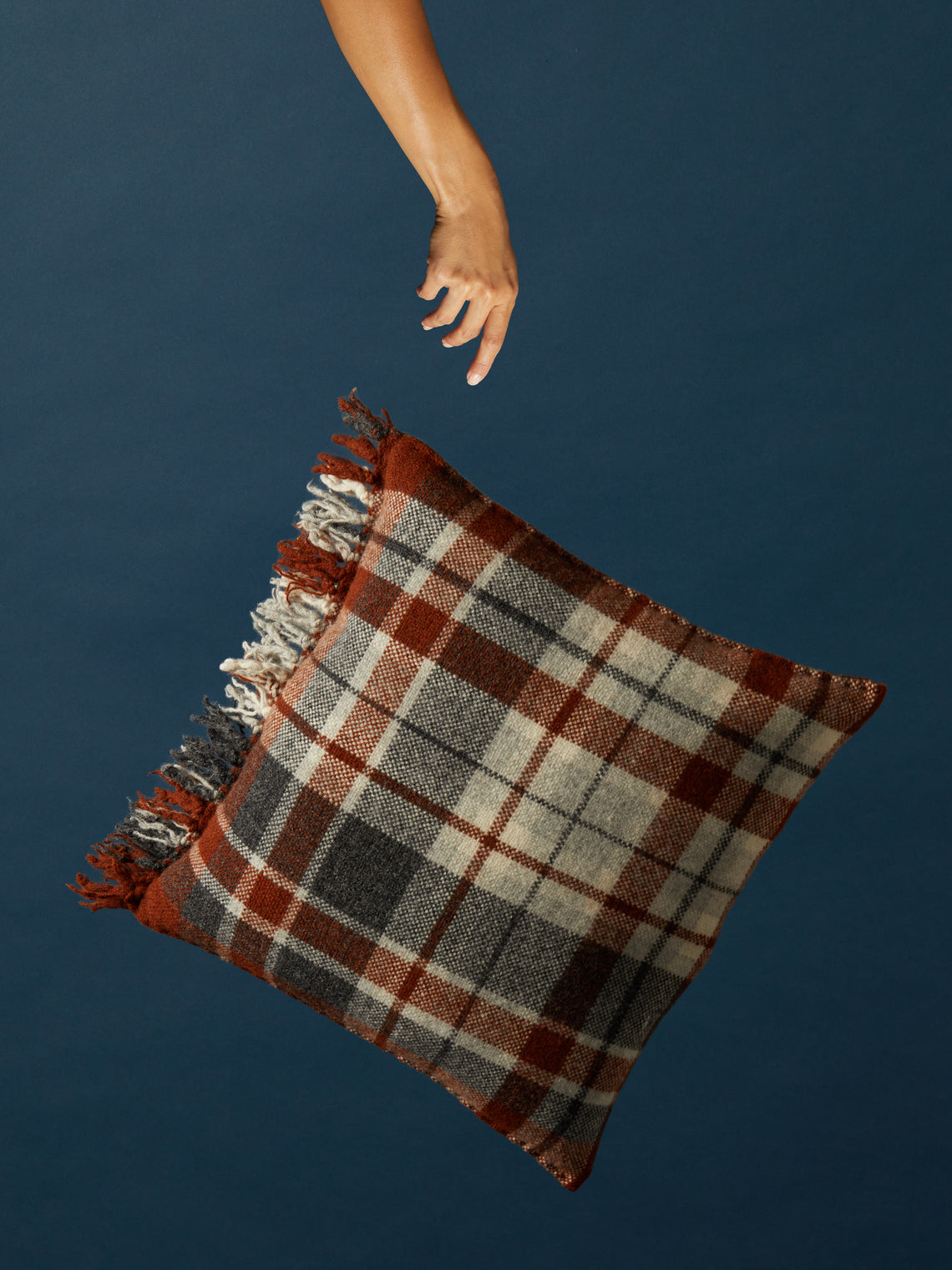Haleen Handwoven Shetland Wool Check Cushion