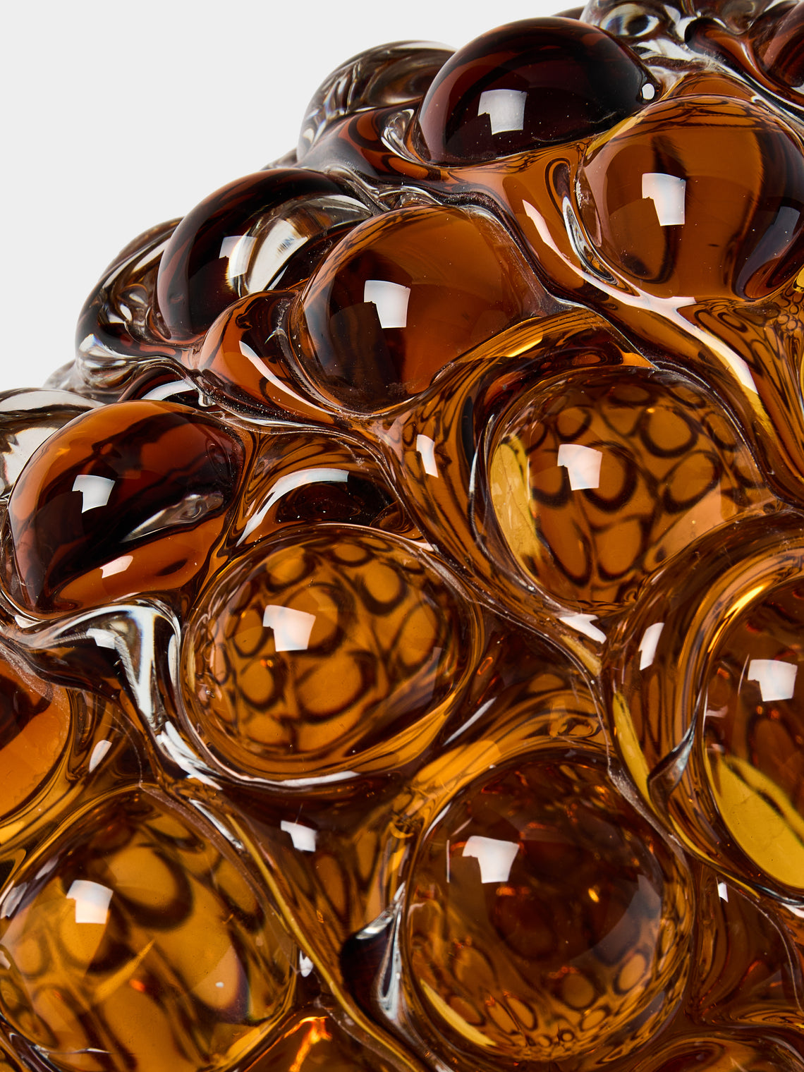 Yali Glass - Boboli Hand-Blown Murano Glass Vase (8.5in/22cm) - Brown - ABASK
