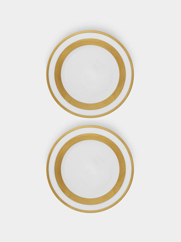 Robert Haviland & C. Parlon - William Porcelain Salad Plates – 8.5in/21.5cm (Set of 2) - Gold - ABASK