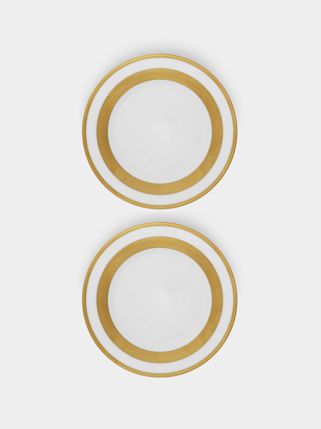 Robert Haviland & C. Parlon - William Porcelain Salad Plates – 8.5in/21.5cm (Set of 2) - Gold - ABASK