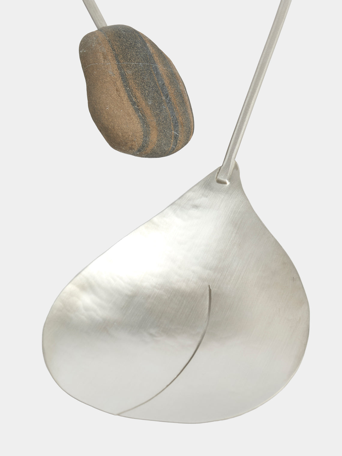 Thalia Maria Silver - Sterling Silver and Pebble Salad Servers (Set of 2) - Silver - ABASK