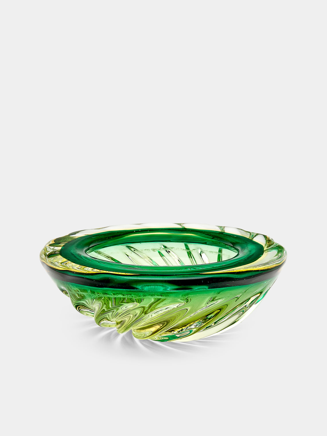 Antique and Vintage - 1950s Ercole Barovier Murano Glass Ashtray - Green - ABASK - 