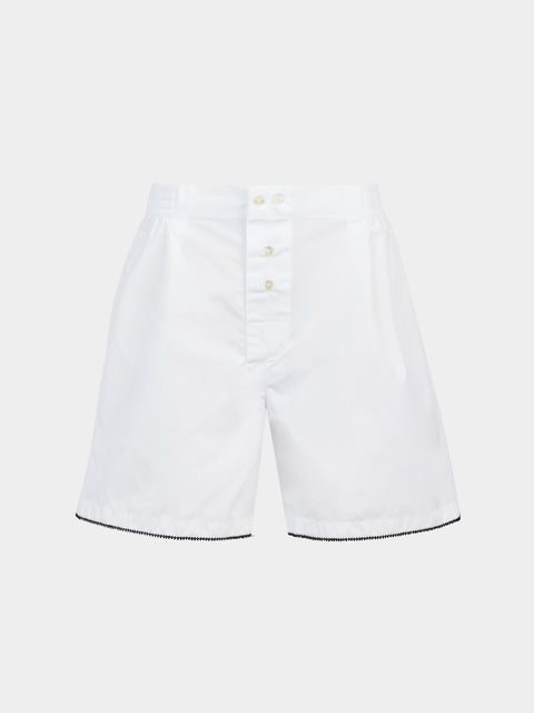Sebline - Hand-Embroidered Cotton Boxer Shorts -  - ABASK - 