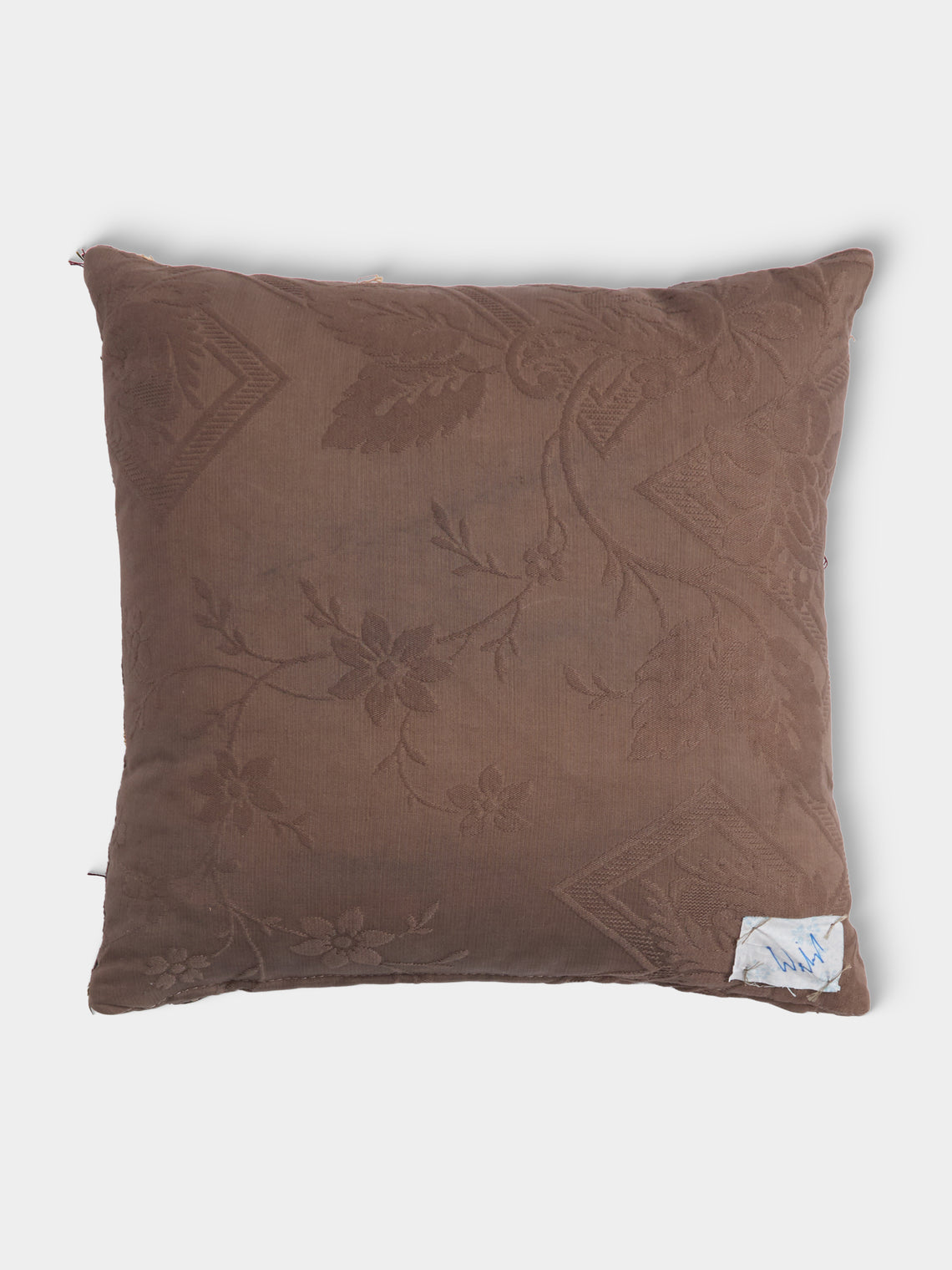 By Walid - 19th-Century Beaded Needlepoint Wool and Linen Cushion (17.5in/45cm) - Multiple - ABASK