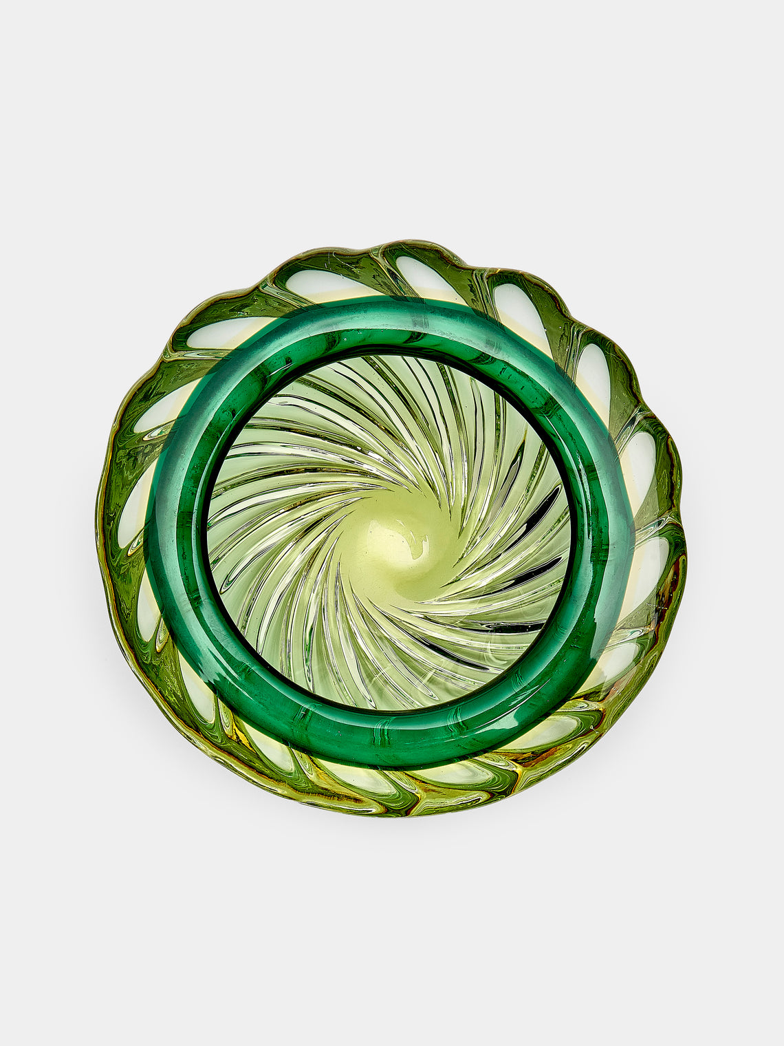 Antique and Vintage - 1950s Ercole Barovier Murano Glass Ashtray - Green - ABASK