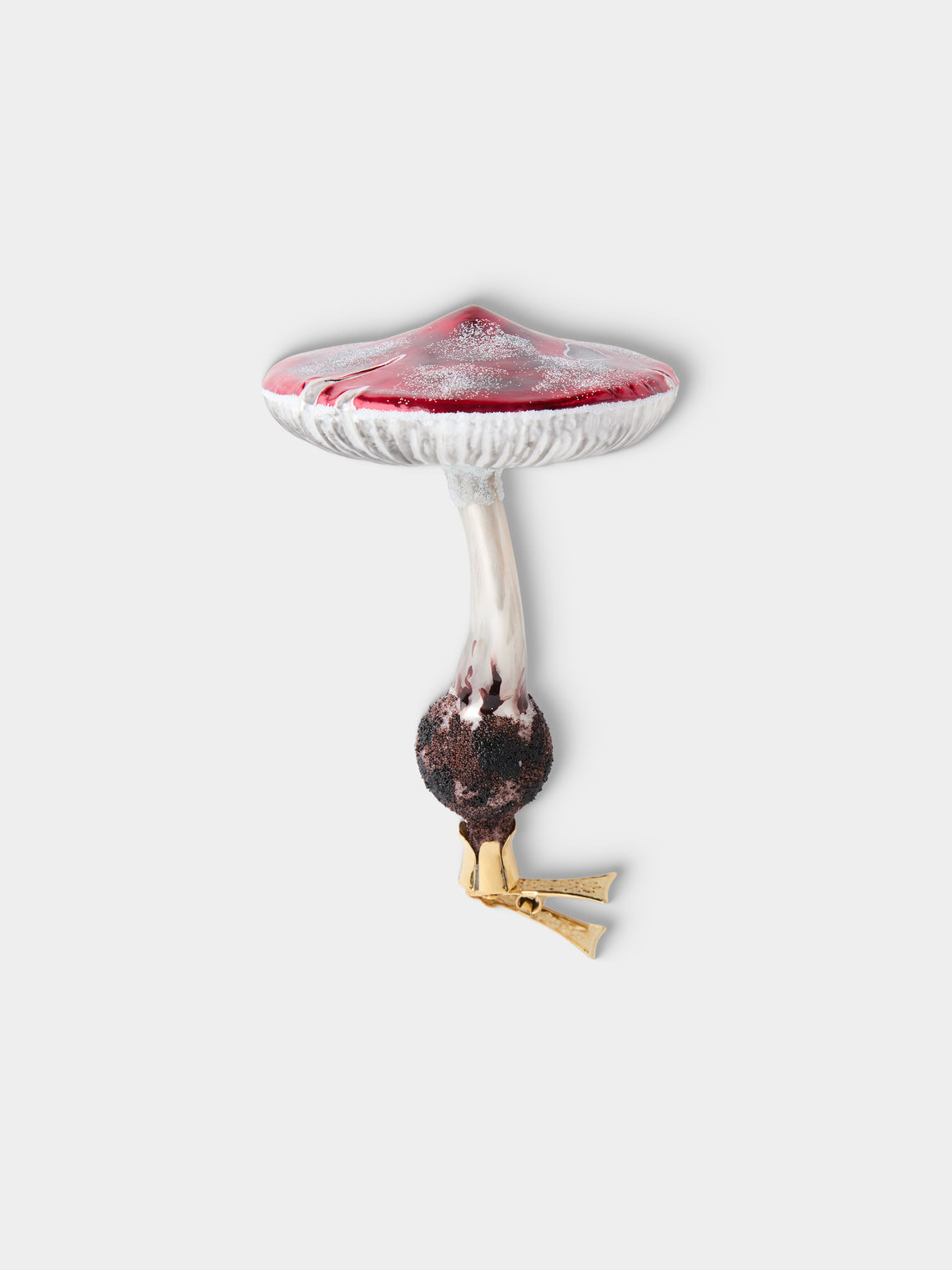 ABASK Decorations - Traditional Mushrooms Hand-Blown Glass Clip-On Tree Decorations (Set of 8) - Red - ABASK