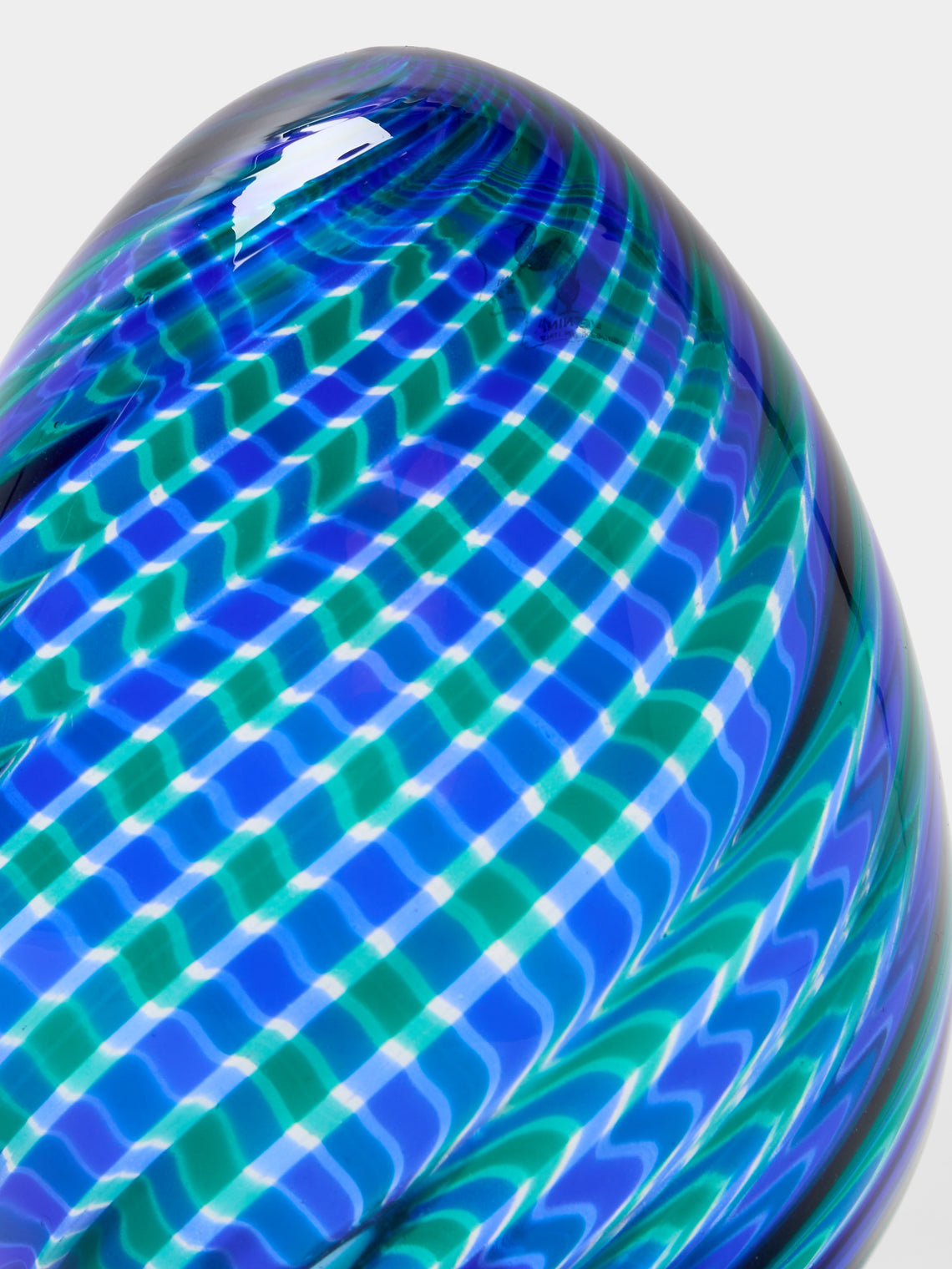 Antique and Vintage - 1981 Venini Egg Glass Paperweight - Blue - ABASK