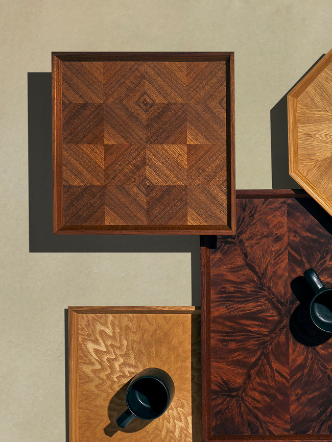 Mori Kougei - Poke Teak Square Tray (10.5in/26.5cm) - Brown - ABASK