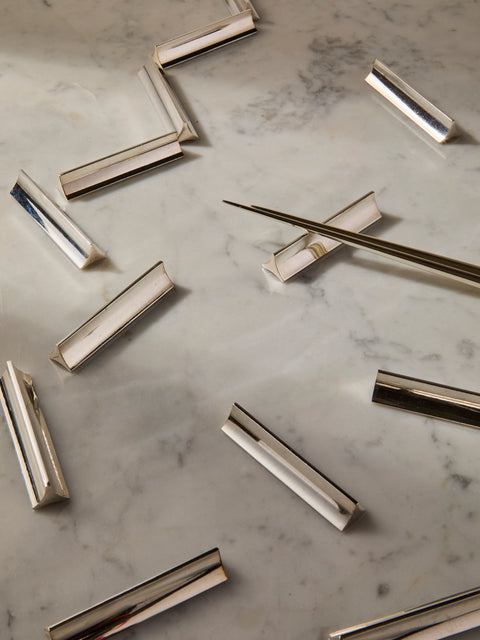 Antique and Vintage - 1940s Boulanger Silver-Plated Knife Rests (Set of 16) - Silver - ABASK