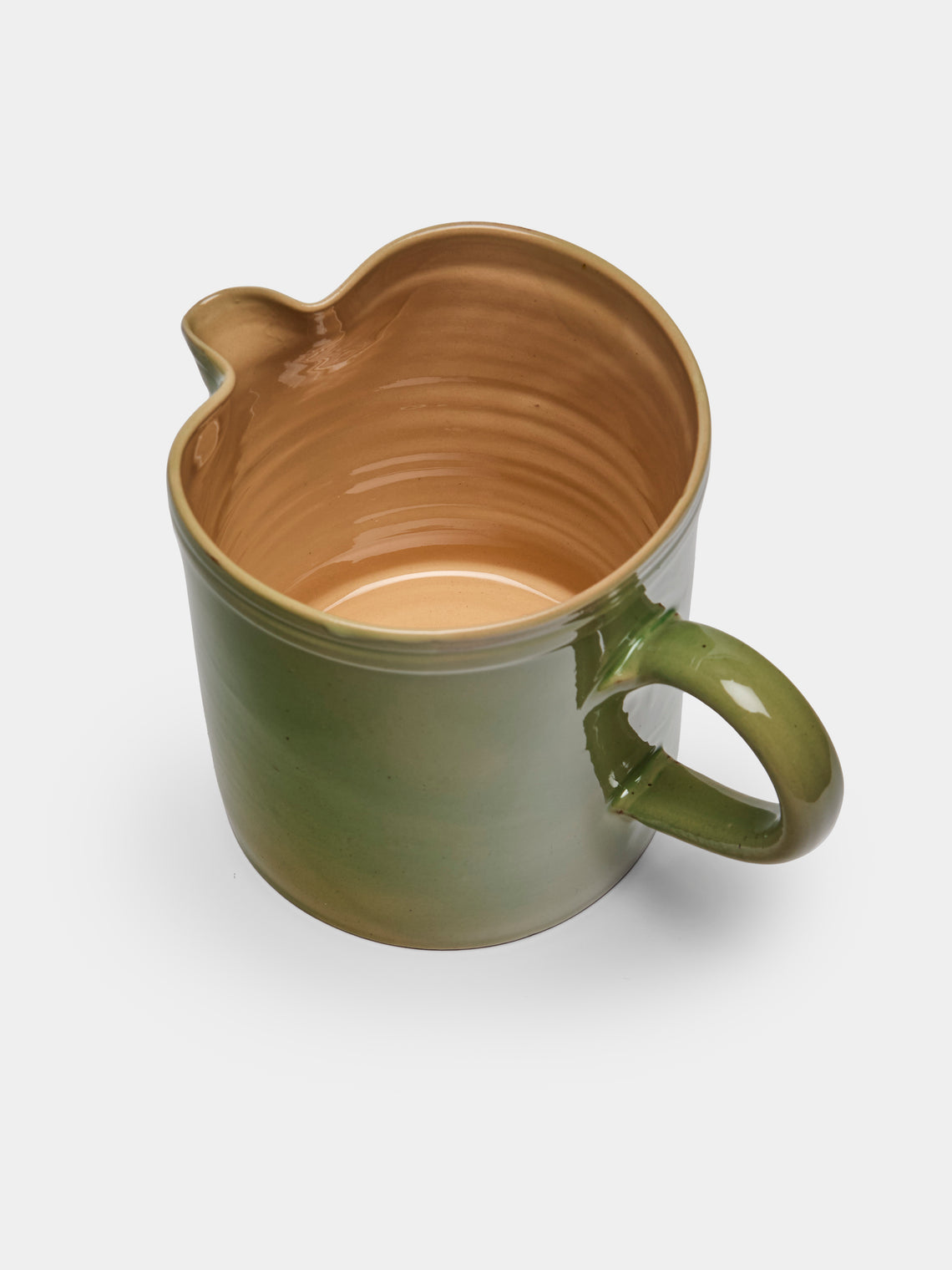 Poterie d’Évires - Boars Hand-Painted Ceramic Straight-Edge Jug (70.5oz/2L) - Green - ABASK