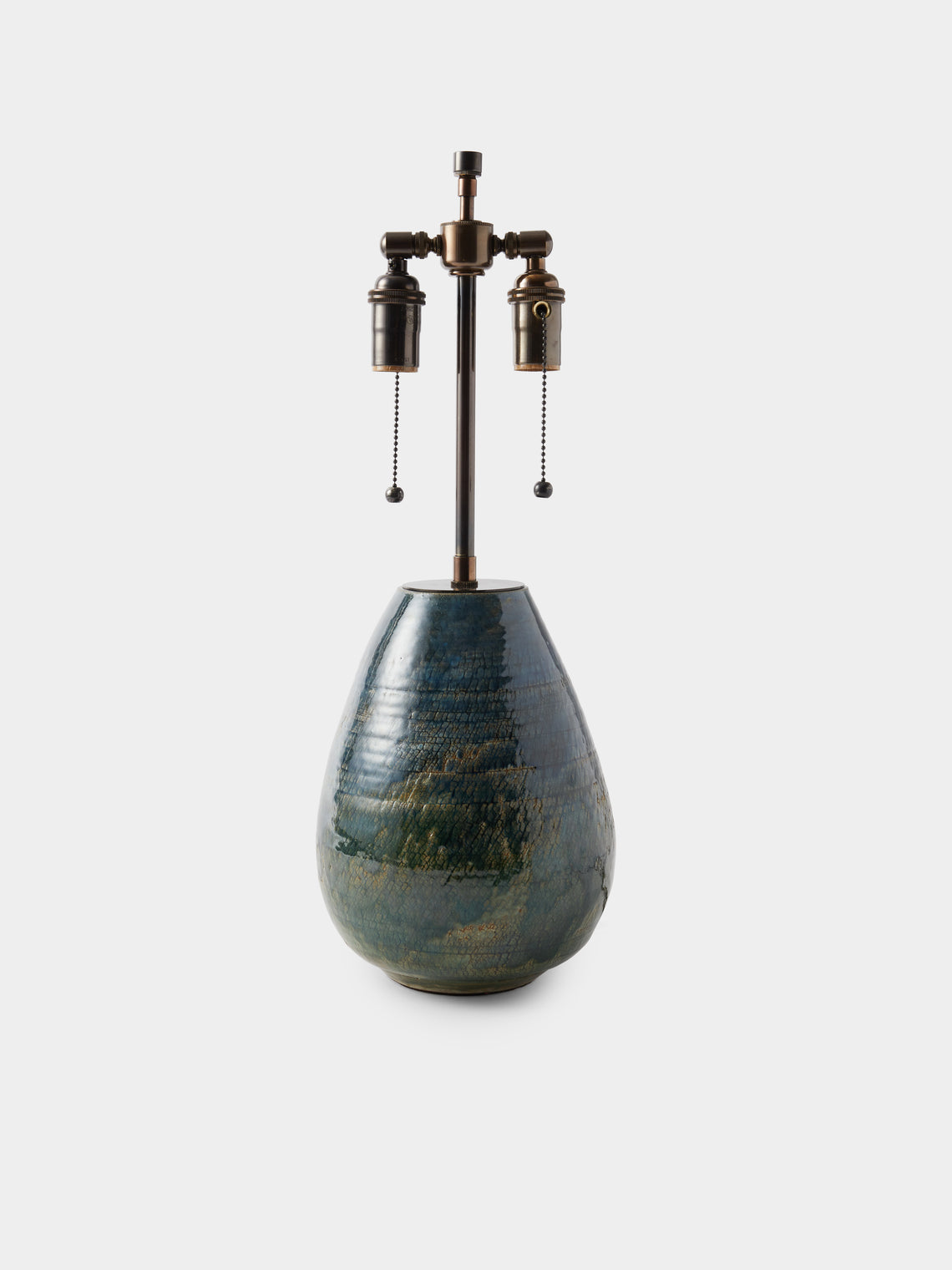 Peter Speliopoulos Projects - Hand-Glazed Stoneware Table Lamp - Blue - ABASK - 