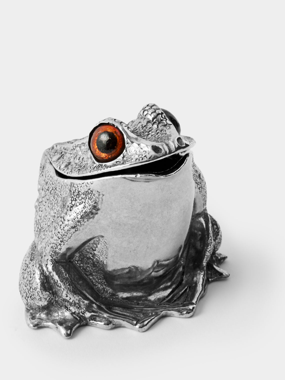 Au Bain Marie - Frog Pewter Mustard Jar - Silver - ABASK