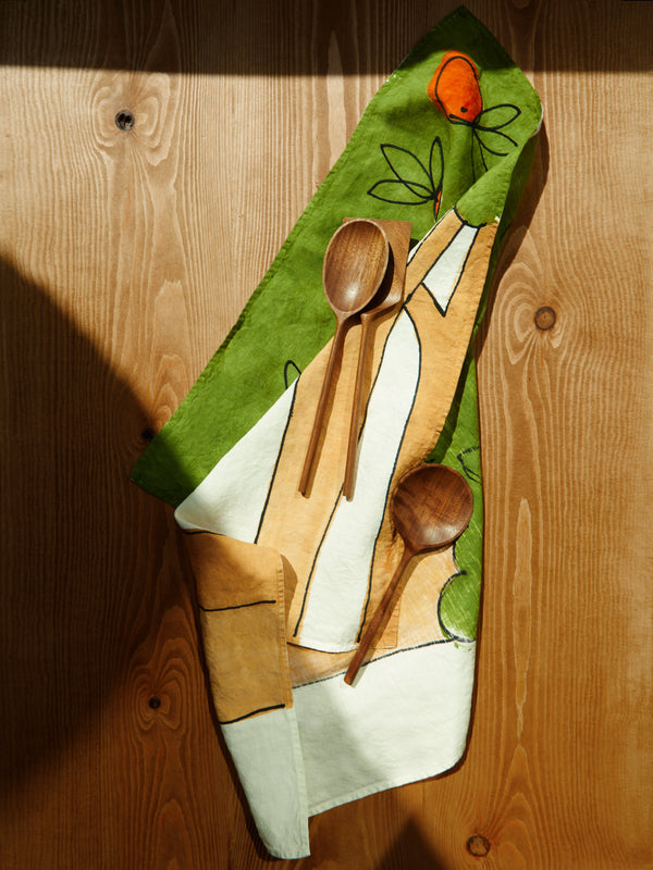 Stamperia Bertozzi - Lemons & Oranges Hand-Painted Linen Tea Towels (Set of 2) -  - ABASK