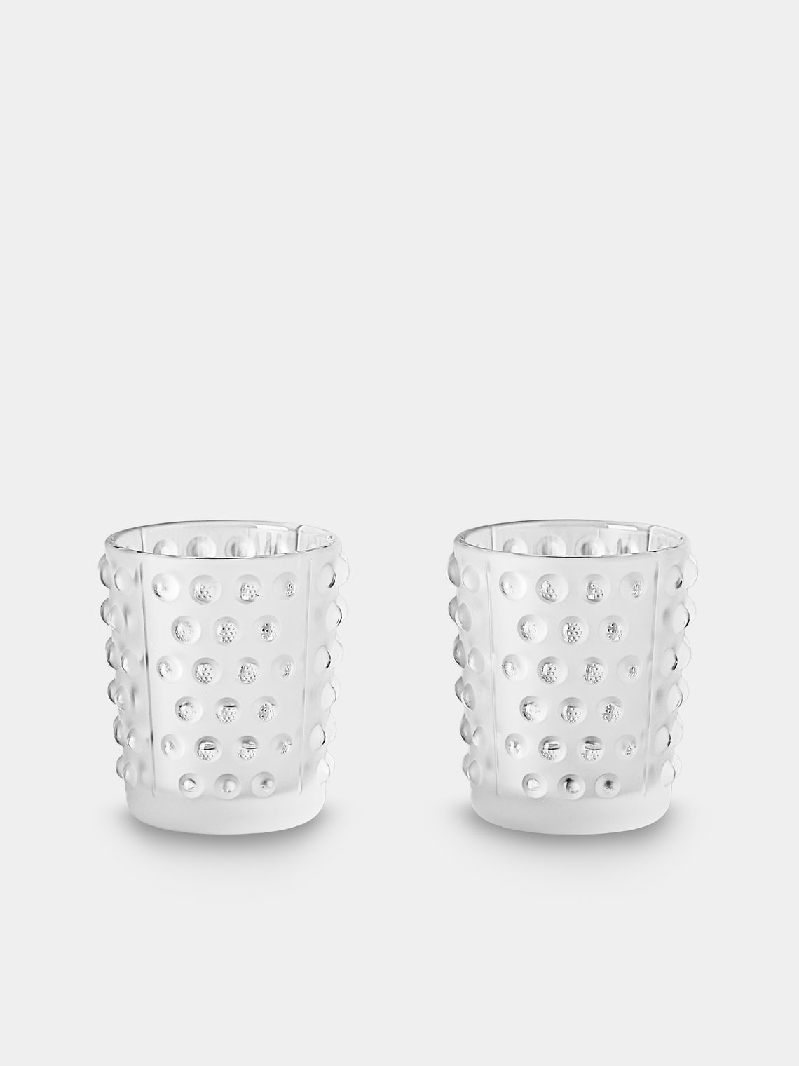 Lalique - | Set of 2 | Mossi Crystal Votives - Clear - ABASK - 