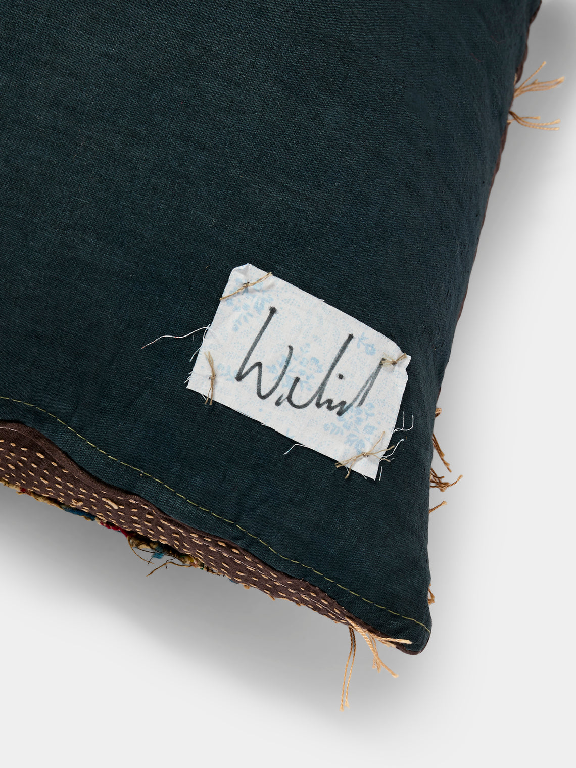 By Walid - 17th-Century Striped Tapestry Linen and Damask Pillow (35.5in/90cm) - Multiple - ABASK