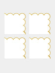 Angela Wickstead - Diletta Scalloped Linen Napkins (Set of 4) - Yellow - ABASK - 