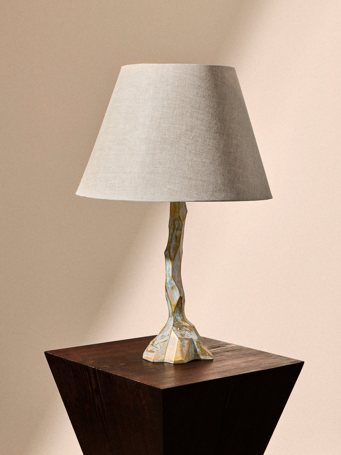 Viya - Leh Brass and Linen Table Lamp - Blue - ABASK