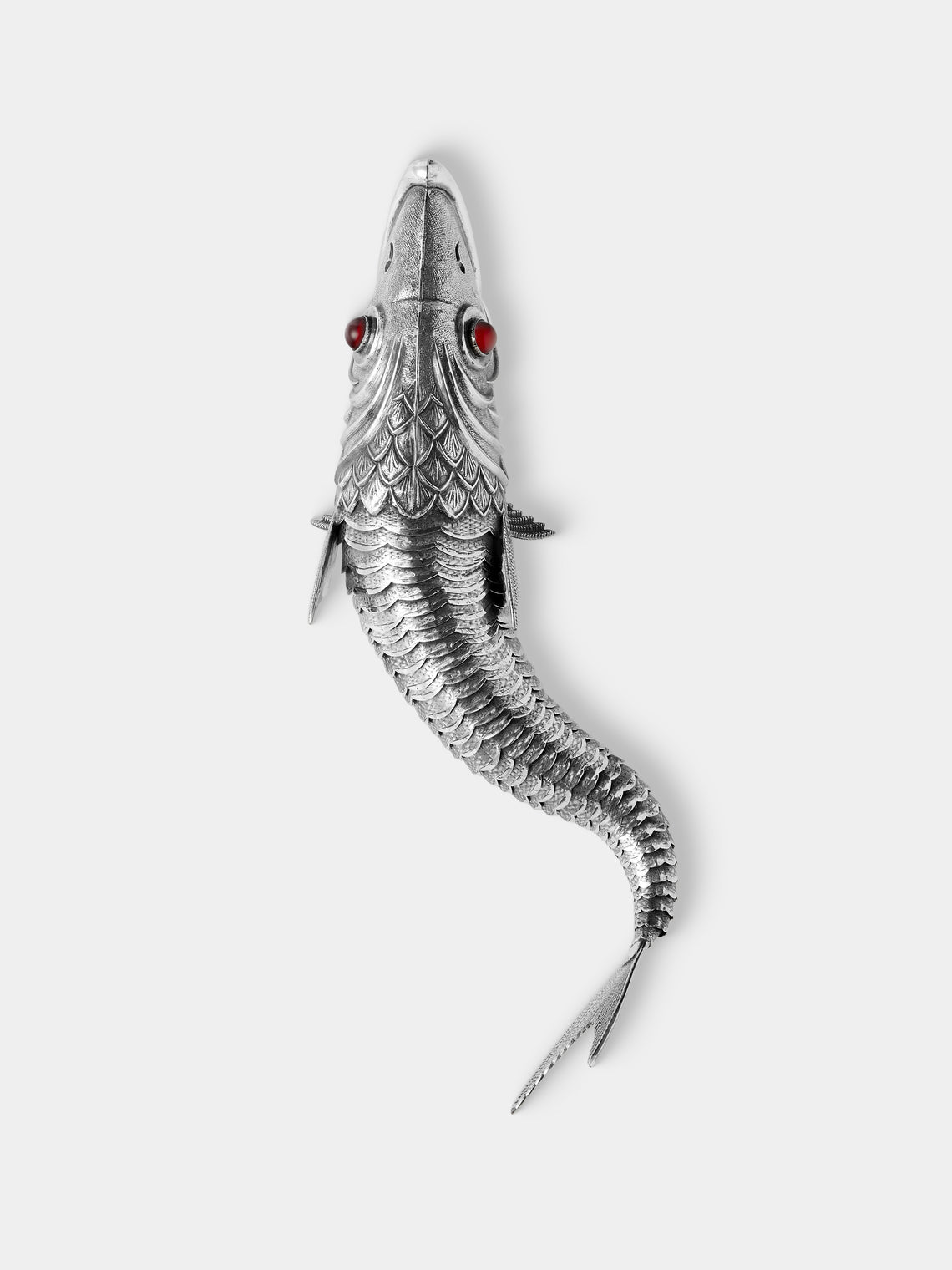 Antique and Vintage - 1960s Sterling Silver Articulating Fish - Silver - ABASK