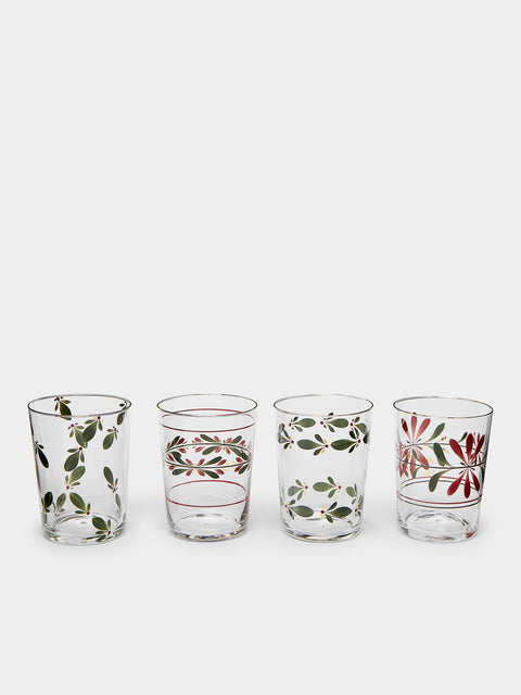 Los Vasos de Agua Clara - Zermatt Hand-Painted Glass Highballs (Set of 4) -  - ABASK - 