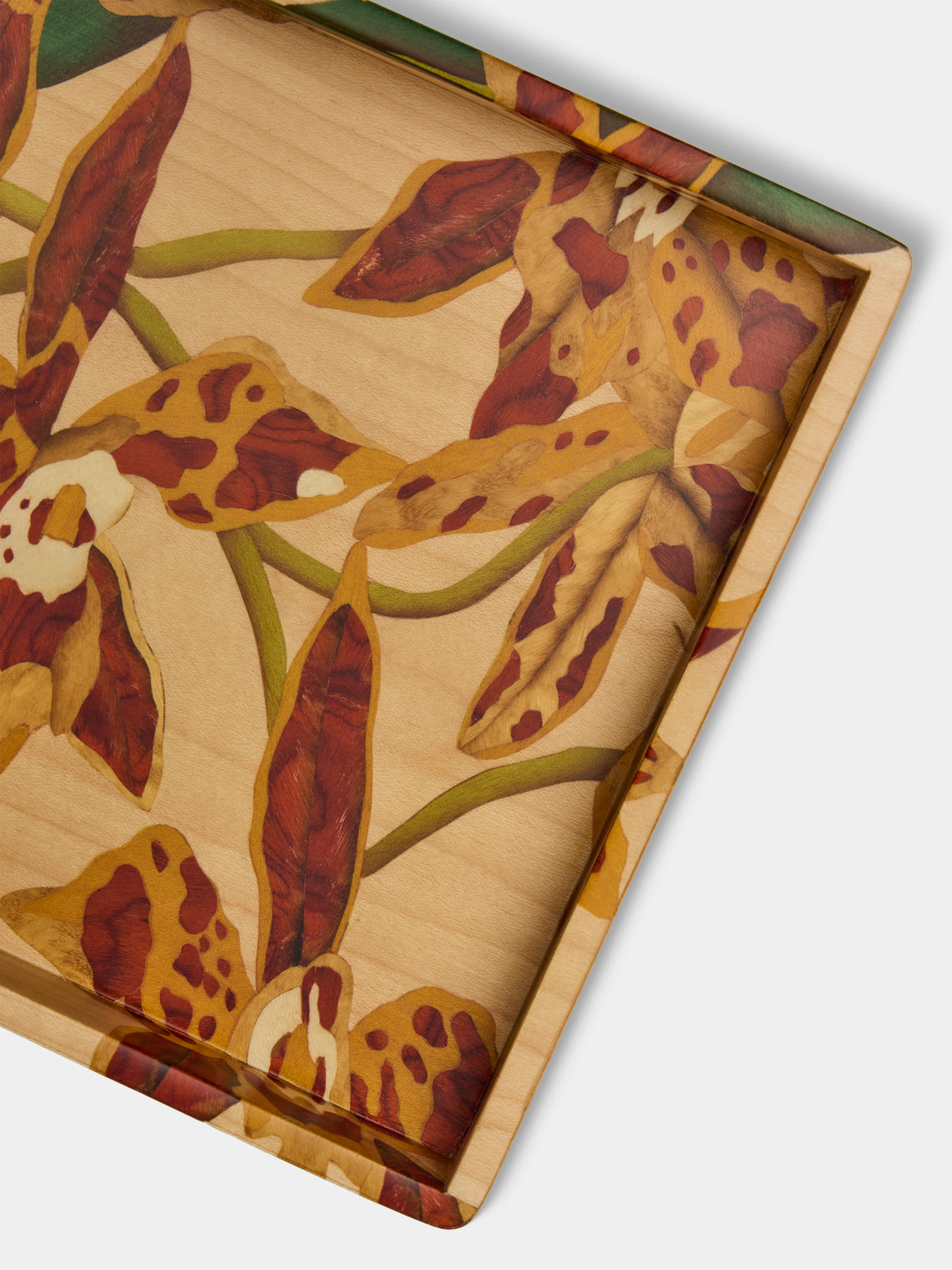 Silvia Furmanovich - Orchids Marquetry Wood Vide Poche (8in/20cm) - Multiple - ABASK